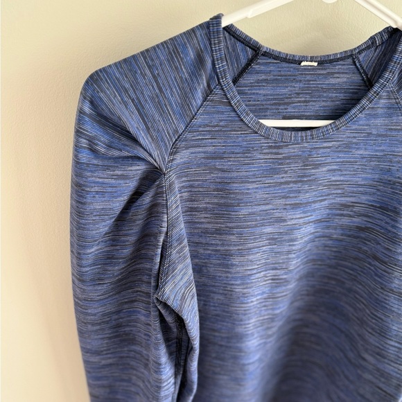 Lululemon Lab City Long Sleeve Puff Shoulder Pullover - Space Dye Blue - Small - Picture 9 of 14